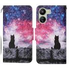 For Xiaomi Redmi 13C Colored Drawing Pattern Leather Phone Case(Star Sky Cat) - 1