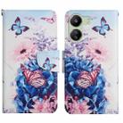 For Xiaomi Redmi 13C Colored Drawing Pattern Leather Phone Case(Purple Butterfly) - 1