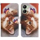 For Xiaomi Redmi 13C Colored Drawing Pattern Leather Phone Case(Butterfly Cat) - 1