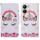 For Xiaomi Redmi 13C Colored Drawing Pattern Leather Phone Case(Crown Unicorn) - 1