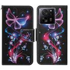 For Xiaomi Redmi 13T Colored Drawing Pattern Leather Phone Case(Fluorescent Butterfly) - 1