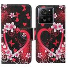 For Xiaomi Redmi 13T Colored Drawing Pattern Leather Phone Case(Red Heart) - 1