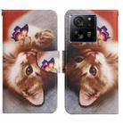For Xiaomi Redmi 13T Colored Drawing Pattern Leather Phone Case(Butterfly Cat) - 1