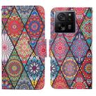 For Xiaomi Redmi 13T Colored Drawing Pattern Leather Phone Case(Diamond Totem) - 1