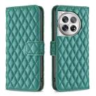 For OnePlus 12 5G Diamond Lattice Wallet Flip Leather Phone Case(Green) - 1