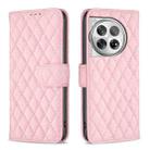 For OnePlus 12 5G Diamond Lattice Wallet Flip Leather Phone Case(Pink) - 1