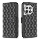 For OnePlus 12 5G Diamond Lattice Wallet Flip Leather Phone Case(Black) - 1