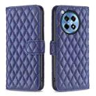 For OnePlus 12R Diamond Lattice Wallet Flip Leather Phone Case(Blue) - 1