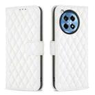 For OnePlus 12R Diamond Lattice Wallet Flip Leather Phone Case(White) - 1