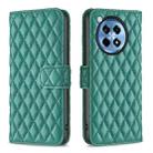 For OnePlus 12R Diamond Lattice Wallet Flip Leather Phone Case(Green) - 1