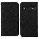 For Google Pixel 6a Ethnic Style Embossed Pattern Leather Phone Case(Black) - 1