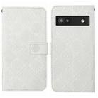 For Google Pixel 6a Ethnic Style Embossed Pattern Leather Phone Case(White) - 1