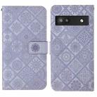 For Google Pixel 6a Ethnic Style Embossed Pattern Leather Phone Case(Purple) - 1