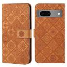 For Google Pixel 7 Ethnic Style Embossed Pattern Leather Phone Case(Brown) - 1