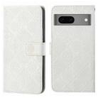 For Google Pixel 7 Ethnic Style Embossed Pattern Leather Phone Case(White) - 1