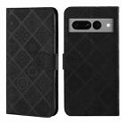 For Google Pixel 7 Pro Ethnic Style Embossed Pattern Leather Phone Case(Black) - 1