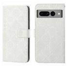 For Google Pixel 7 Pro Ethnic Style Embossed Pattern Leather Phone Case(White) - 1