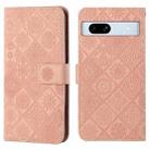 For Google Pixel 7a Ethnic Style Embossed Pattern Leather Phone Case(Pink) - 1