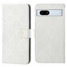 For Google Pixel 7a Ethnic Style Embossed Pattern Leather Phone Case(White) - 1