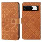 For Google Pixel 8 Ethnic Style Embossed Pattern Leather Phone Case(Brown) - 1