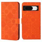 For Google Pixel 8 Ethnic Style Embossed Pattern Leather Phone Case(Orange) - 1