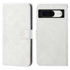 For Google Pixel 8 Ethnic Style Embossed Pattern Leather Phone Case(White) - 1