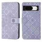 For Google Pixel 8 Ethnic Style Embossed Pattern Leather Phone Case(Purple) - 1