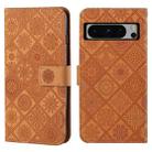 For Google Pixel 8 Pro Ethnic Style Embossed Pattern Leather Phone Case(Brown) - 1