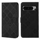 For Google Pixel 8 Pro Ethnic Style Embossed Pattern Leather Phone Case(Black) - 1