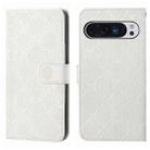 For Google Pixel 9 Pro XL Ethnic Style Embossed Pattern Leather Phone Case(White) - 1