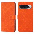 For Google Pixel 9 / 9 Pro Ethnic Style Embossed Pattern Leather Phone Case(Orange) - 1