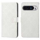 For Google Pixel 9 / 9 Pro Ethnic Style Embossed Pattern Leather Phone Case(White) - 1