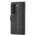 For Samsung Galaxy Z Fold6 PU Genuine Leather Texture Embossed Line Phone Case(Black) - 3