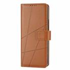 For Samsung Galaxy Z Fold6 PU Genuine Leather Texture Embossed Line Phone Case(Brown) - 2