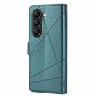 For Samsung Galaxy Z Fold6 PU Genuine Leather Texture Embossed Line Phone Case(Green) - 3