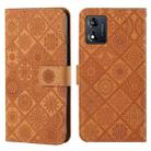 For Motorola Moto E13 Ethnic Style Embossed Pattern Leather Phone Case(Brown) - 1