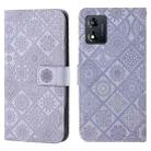 For Motorola Moto E13 Ethnic Style Embossed Pattern Leather Phone Case(Purple) - 1