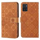 For Motorola Moto E22 / E22i Ethnic Style Embossed Pattern Leather Phone Case(Brown) - 1