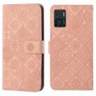 For Motorola Moto E22 / E22i Ethnic Style Embossed Pattern Leather Phone Case(Pink) - 1