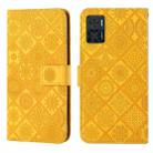 For Motorola Moto E22 / E22i Ethnic Style Embossed Pattern Leather Phone Case(Yellow) - 1