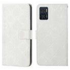 For Motorola Moto E22 / E22i Ethnic Style Embossed Pattern Leather Phone Case(White) - 1