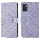 For Motorola Moto E22 / E22i Ethnic Style Embossed Pattern Leather Phone Case(Purple) - 1