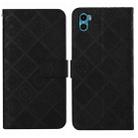 For Motorola Moto E22s / E32 4G Ethnic Style Embossed Pattern Leather Phone Case(Black) - 1