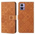 For Motorola Edge 30 Neo Ethnic Style Embossed Pattern Leather Phone Case(Brown) - 1