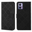 For Motorola Edge 30 Neo Ethnic Style Embossed Pattern Leather Phone Case(Black) - 1