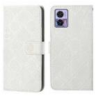 For Motorola Edge 30 Neo Ethnic Style Embossed Pattern Leather Phone Case(White) - 1