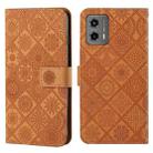 For Motorola Moto G 2023 Ethnic Style Embossed Pattern Leather Phone Case(Brown) - 1