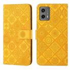 For Motorola Moto G 2023 Ethnic Style Embossed Pattern Leather Phone Case(Yellow) - 1