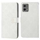 For Motorola Moto G 2023 Ethnic Style Embossed Pattern Leather Phone Case(White) - 1