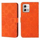 For Motorola Moto G Stylus 5G 2023 Ethnic Style Embossed Pattern Leather Phone Case(Orange) - 1